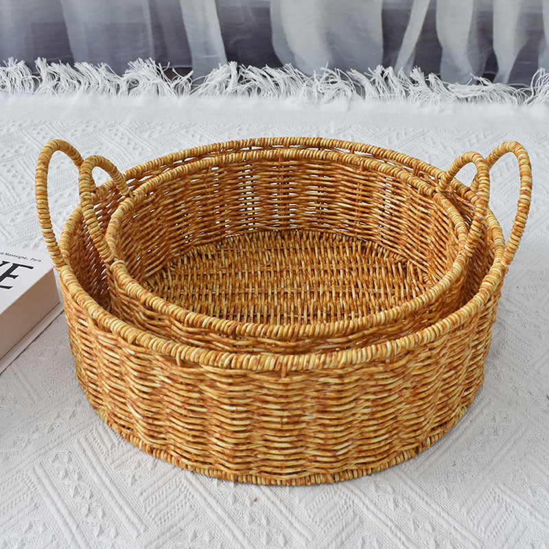 Handwoven Natural Rattan Storage Baskets Set Kalsten