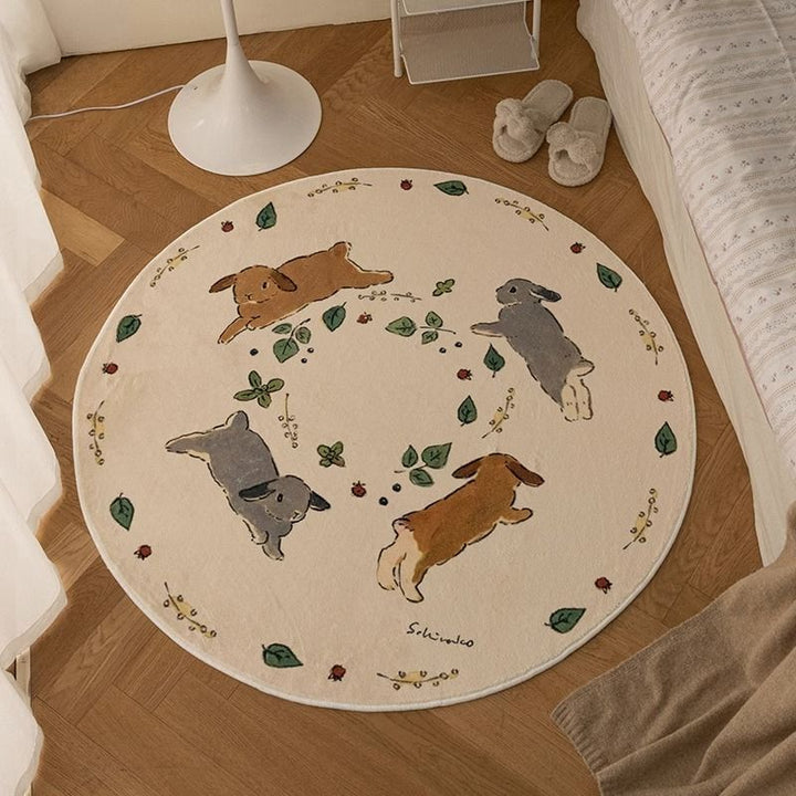 Whimsical Bunny-Themed Area Rug