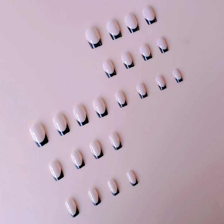 Acrylic nail set with elegant French tips and matte finish Kalsten