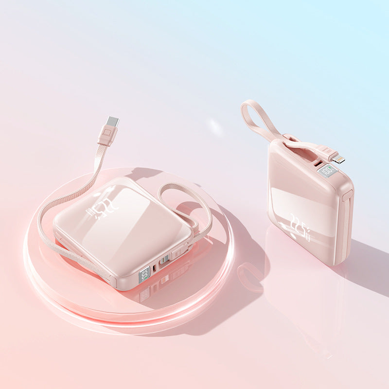 Portable power bank with integrated charging cable and digital display Kalsten
