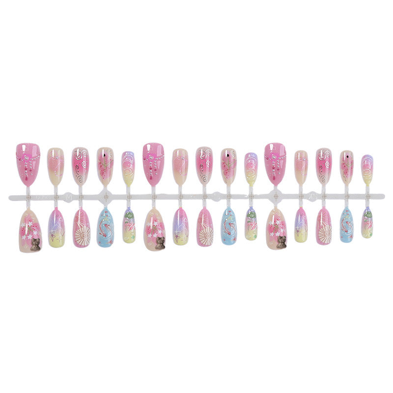 Creative nail art set with floral and playful designs Kalsten