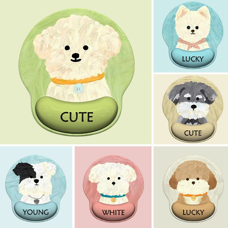 Cute Dog-Themed Ergonomic Desk Mouse Pad