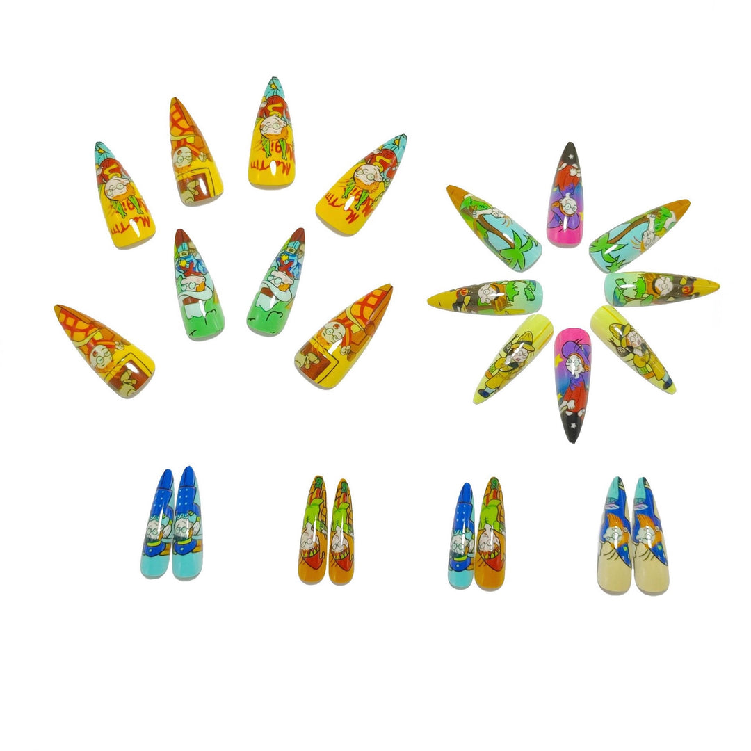 Creative Nail Art Set with Fun Cartoon Designs Kalsten