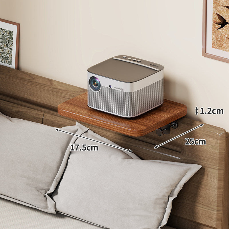 Wall-Mounted Slim Floating Headboard Shelf with Rounded Corners and Concealed Brackets