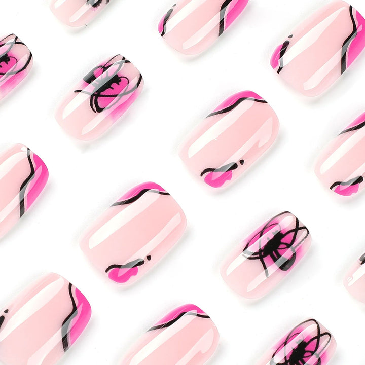 Creative Nail Art with Heart and Butterfly Design Kalsten