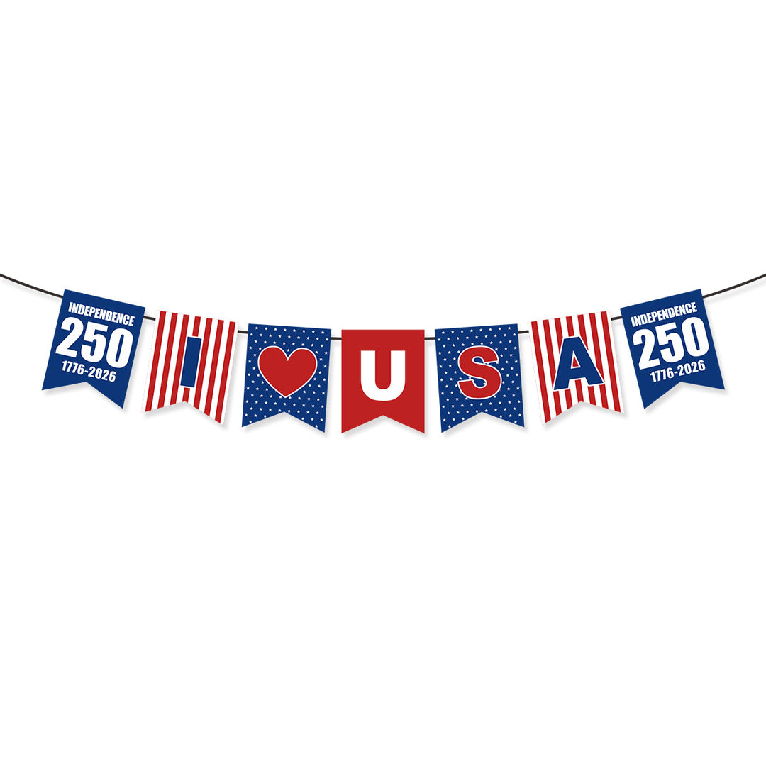 Unisex nan bunting with star motifs and stripes, weatherproof polyester party decoration Kalsten