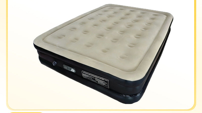 electric inflatable single air mattress with integrated auto pump, flocked tufted sleeping surface and raised edge support Kalsten