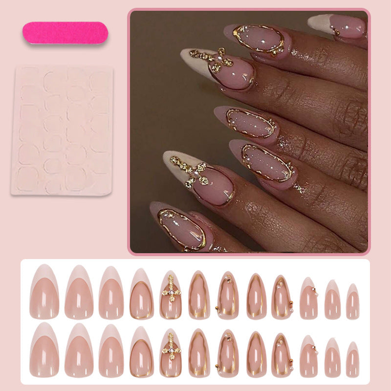 Acrylic Nail Set with Elegant Bows and Glamorous Accent Kalsten