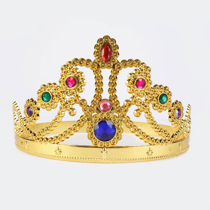Decorative crown made of metal with gemstone adornment