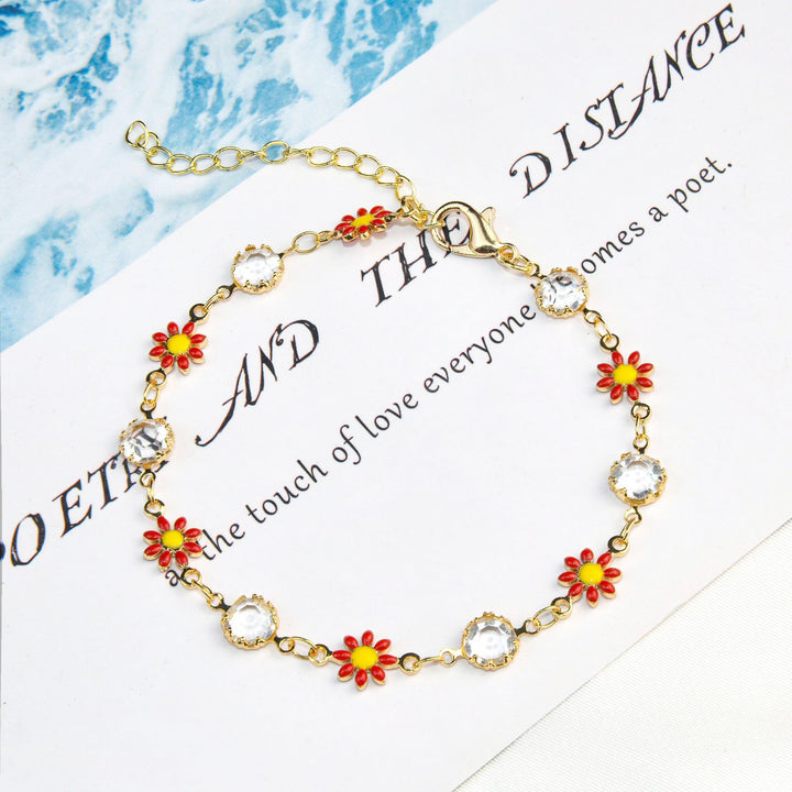 Floral Crystal Charm Bracelet Kalsten