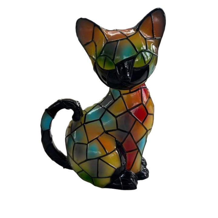 Decorative cat figurine in mosaic design Kalsten