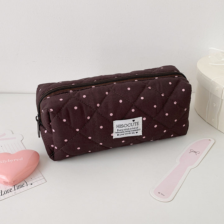 Quilted Cosmetic Pencil Case