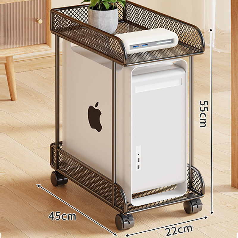Rolling Mesh CPU Tower Stand with Locking Casters