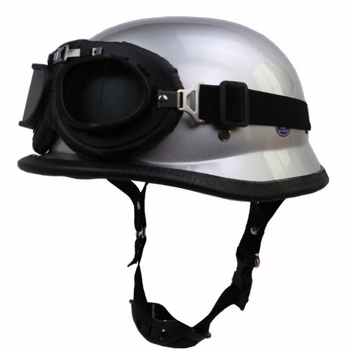 Vintage Motorcycle Helmet with Protective Goggles Kalsten
