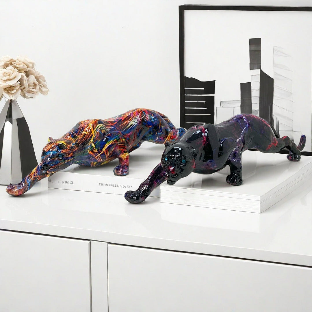 Artful Panther Sculpture Handmade Kalsten