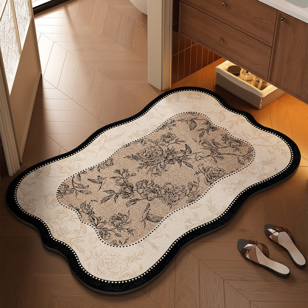 Floral Design Bathroom Mat Kalsten