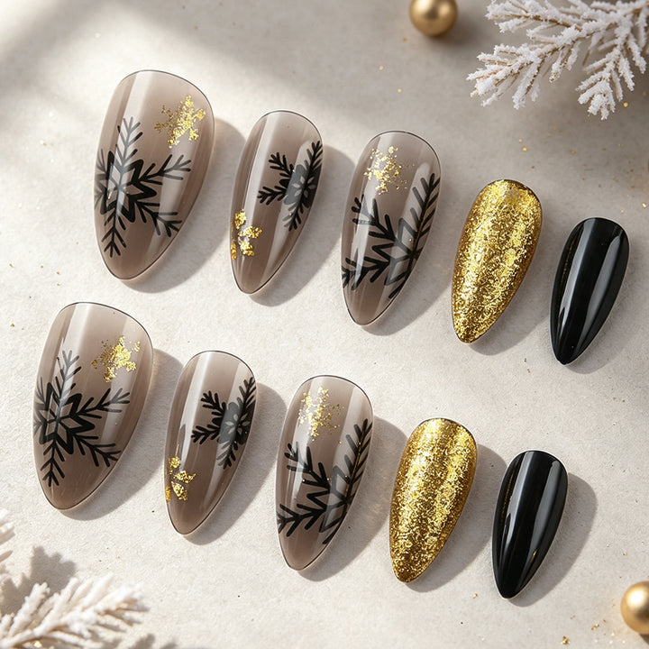 Elegant Winter-Themed Press-On Nail Set Kalsten