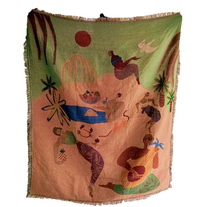 Scenic Coastal Landscape Throw Blanket