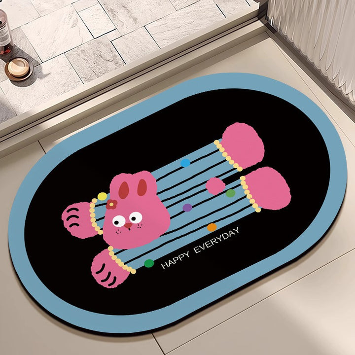 Playful Cartoon-Themed Bath Mat Kalsten