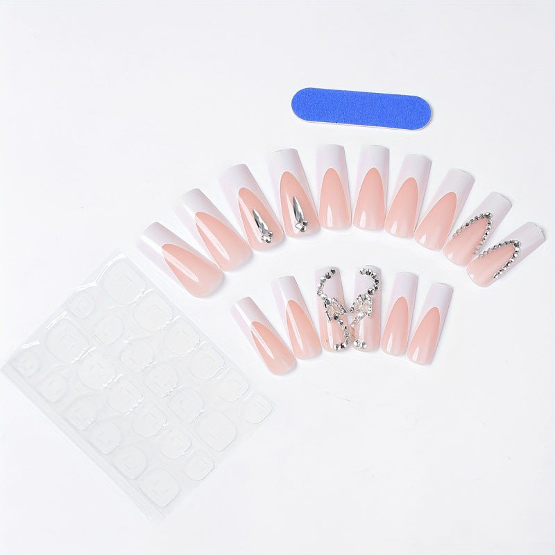 Decorative Rhinestone-Embellished Press-On Nail Set