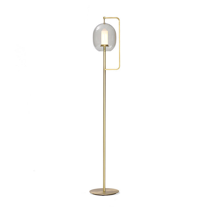Modern Glass Lantern Floor Lamp