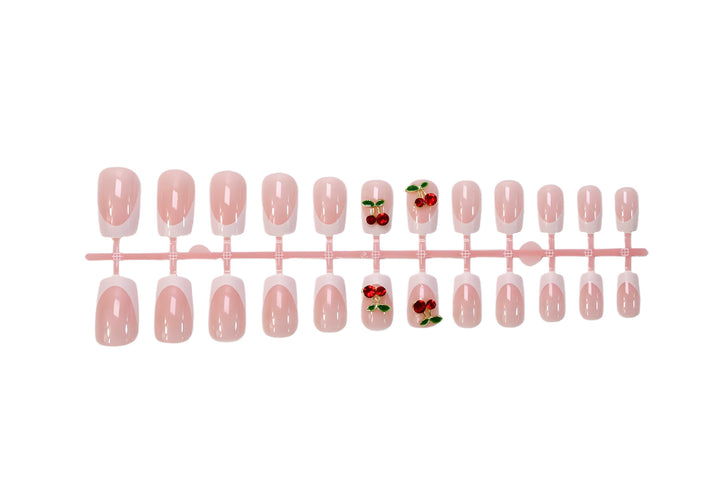 Artificial nail set with cheerful cherry motifs Kalsten