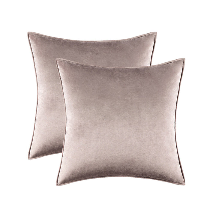 Plush Velvet Square Decorative Pillow Cover Pair with Knife-Edge Seam and Hidden Zipper