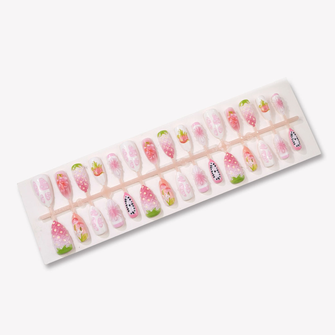 Artificial nail tips with fruity design and 3D elements Kalsten