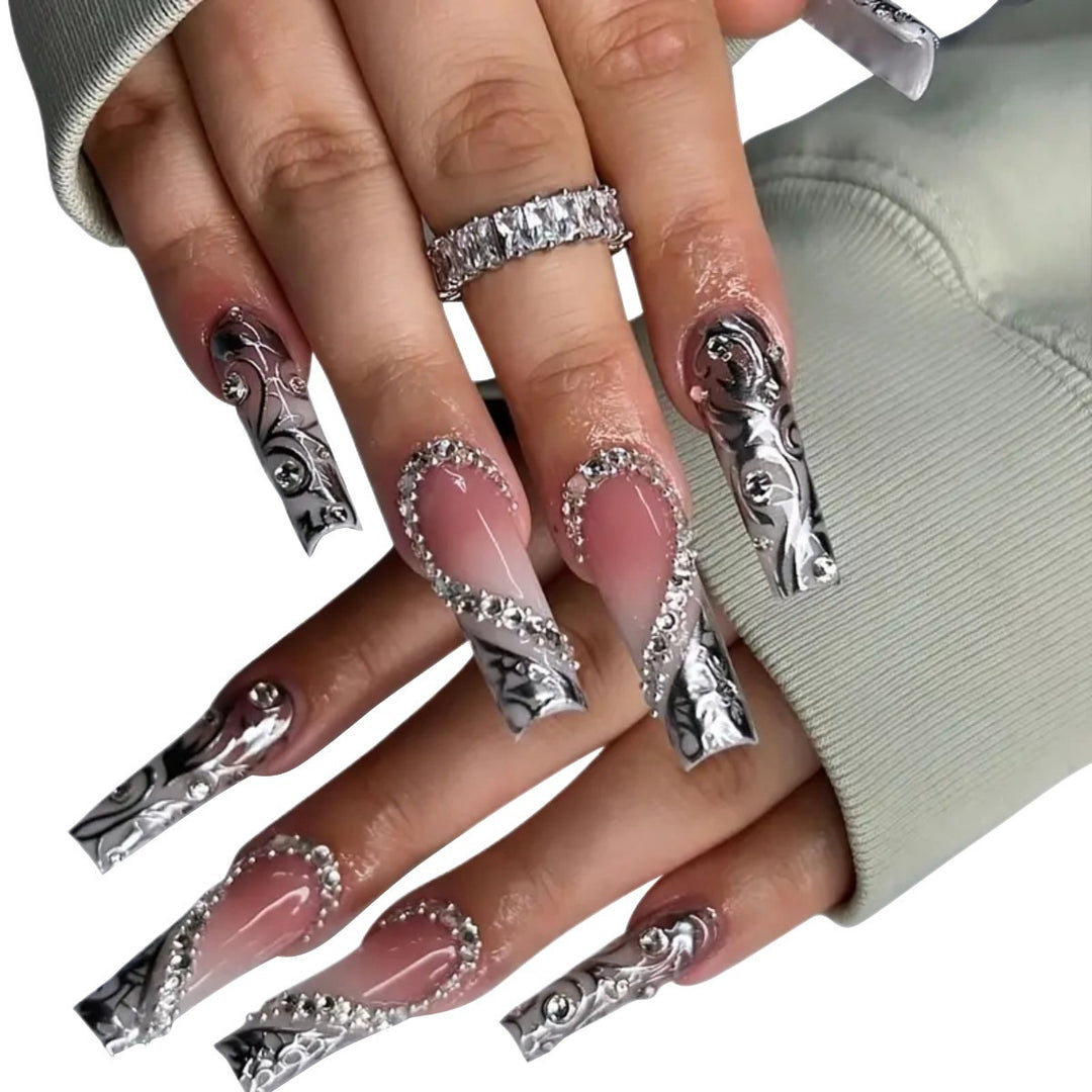Artificial nails with modern night motif Kalsten
