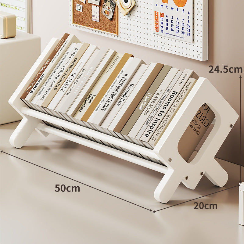 Angled Bamboo Desktop Book and Magazine Rack with Non-Slip Rods