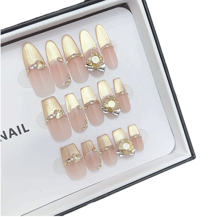 Decorative Rhinestone-Embellished Press-On Nails Kalsten