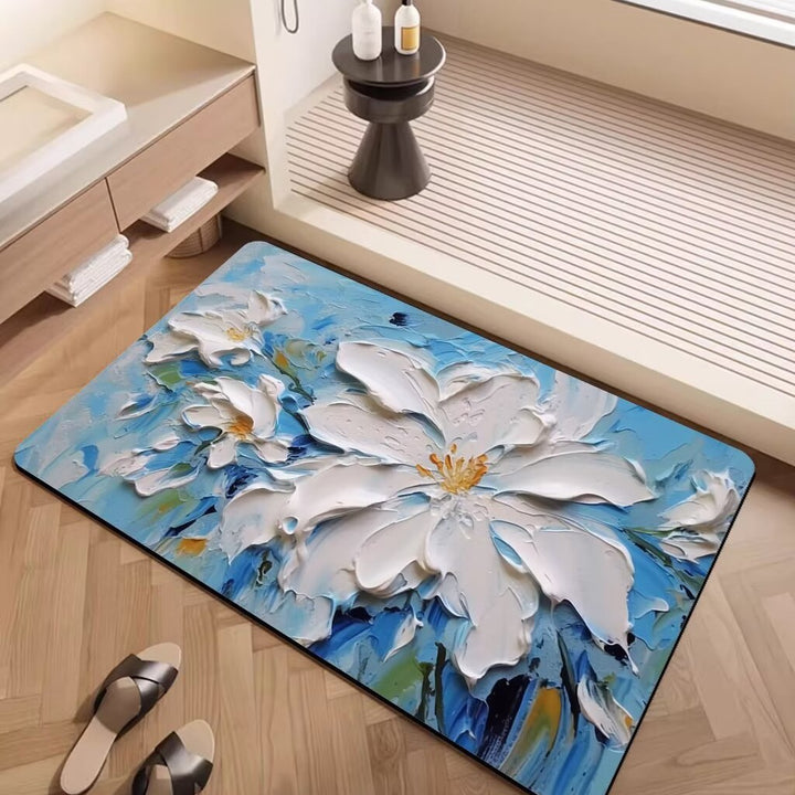 Artistic Floral Pattern Area Mat Kalsten
