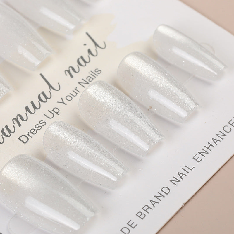 Iridescent Press-On Nail Set with Glitter Finish Kalsten