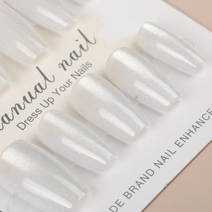Iridescent Press-On Nail Set with Glitter Finish Kalsten