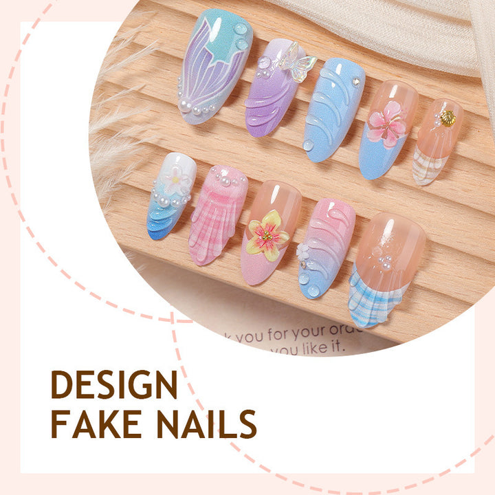 Creative nail art set with floral and colorful accents Kalsten