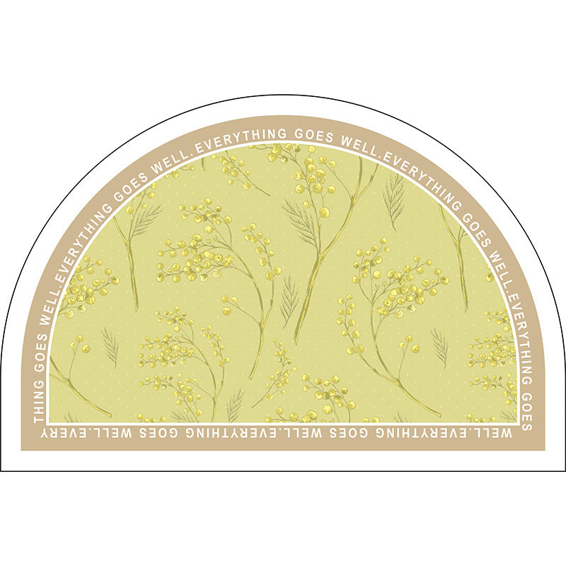 Decorative Half-Circle Bath Mat Kalsten