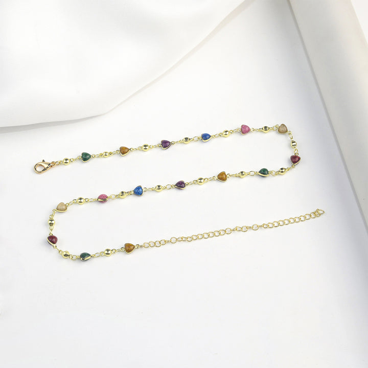 Heart-Shaped Beaded Anklet Kalsten