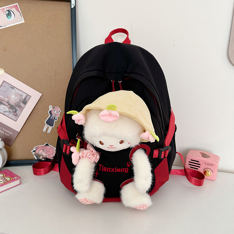 Backpack with Cute Plush Design and Practical Compartments Kalsten