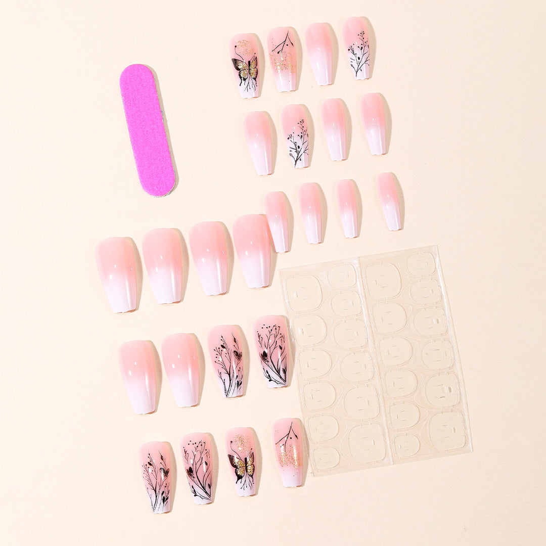 Elegant Floral Butterfly Nail Art Extensions Kalsten