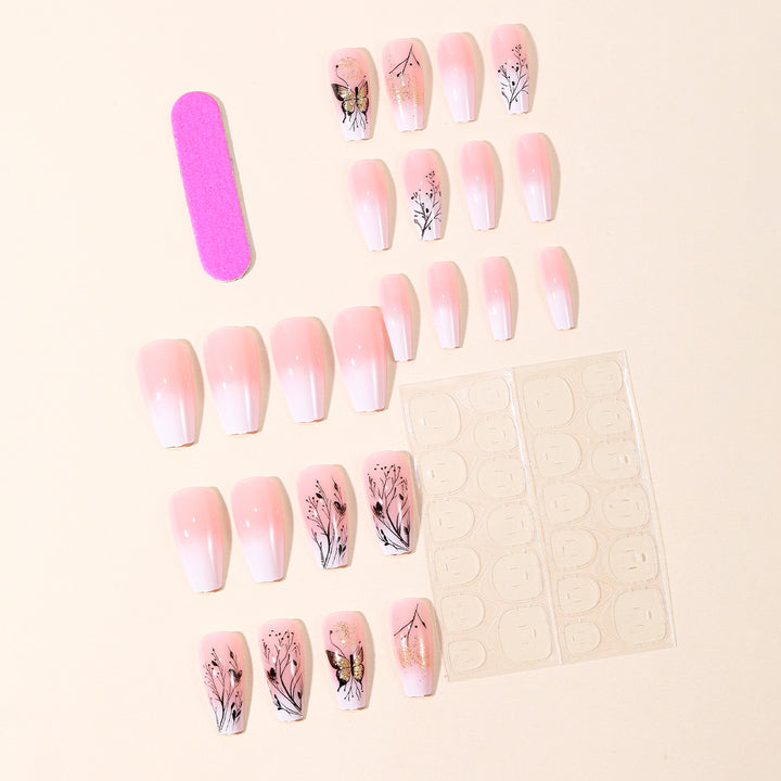 Elegant Floral Butterfly Nail Art Extensions Kalsten