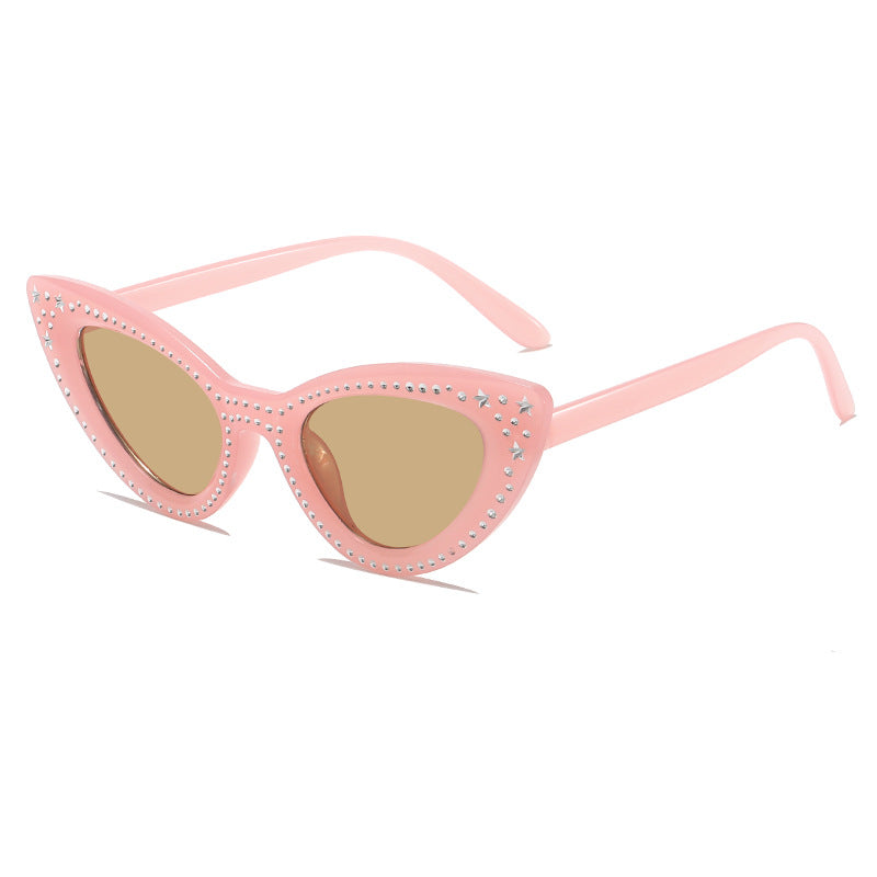 Glamorous Rhinestone-Embellished Cat Eye Sunglasses Kalsten