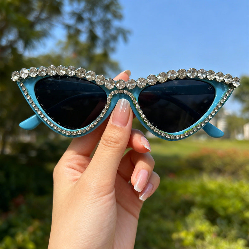 Glamorous Rhinestone-Accented Cat-Eye Sunglasses Kalsten
