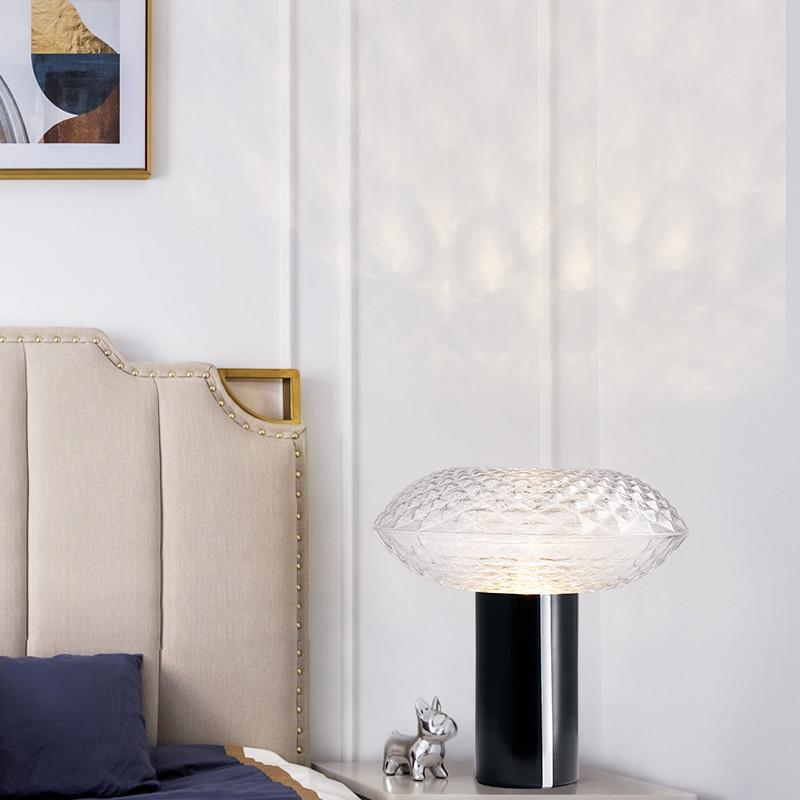 Decorative Glass Table Lamp with Geometric Design