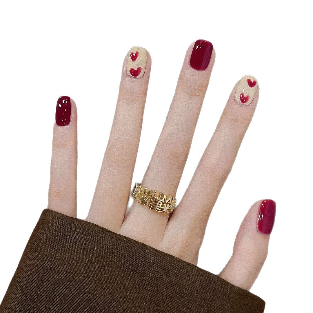 Artistic Heart Design Nail Art