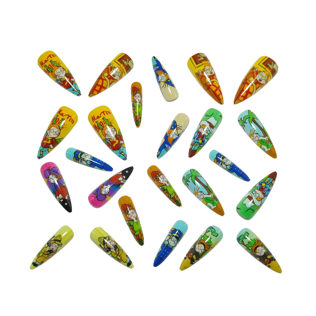 Creative Nail Art Set with Fun Cartoon Designs Kalsten