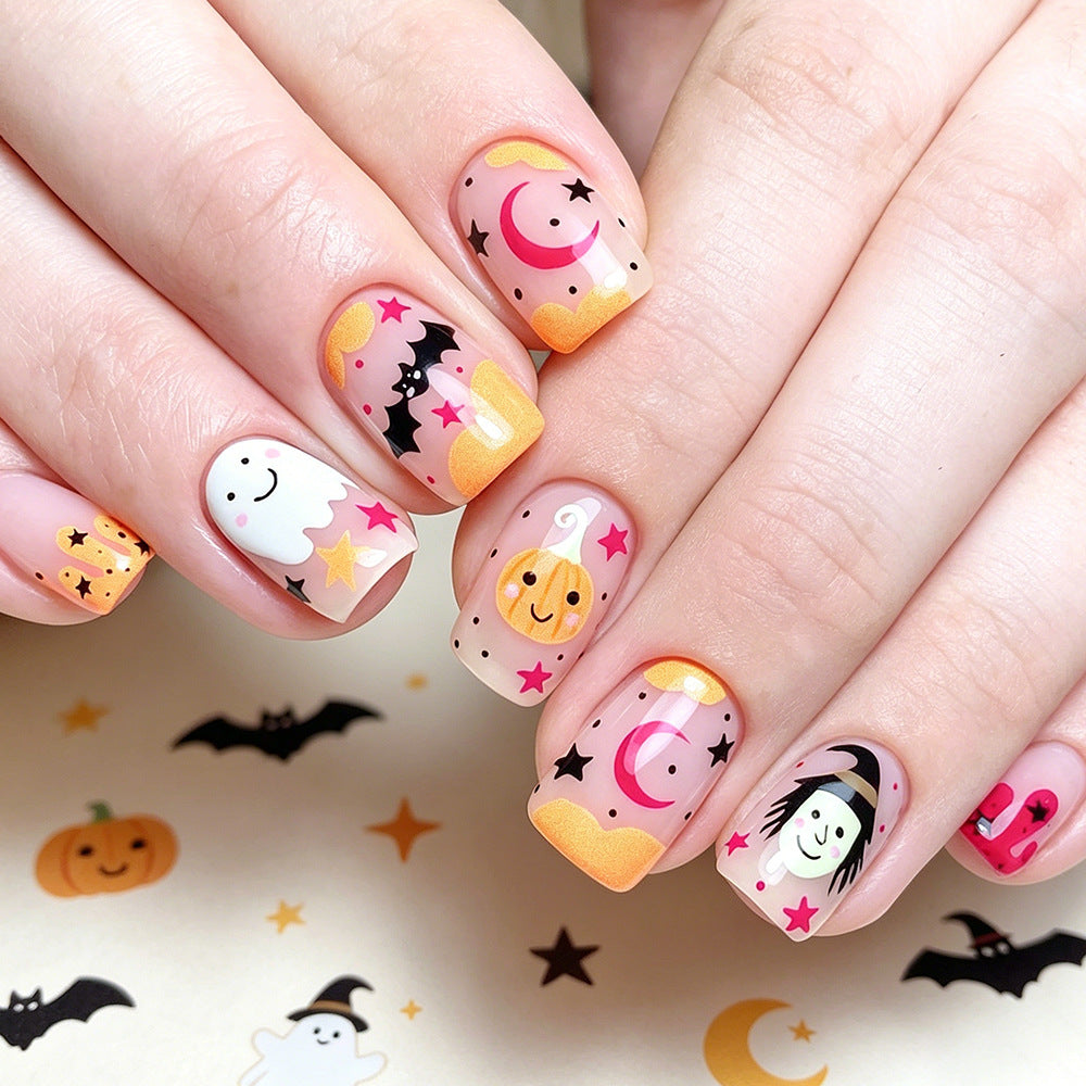 Whimsical Halloween-Themed Press-On Nail Art Set Kalsten