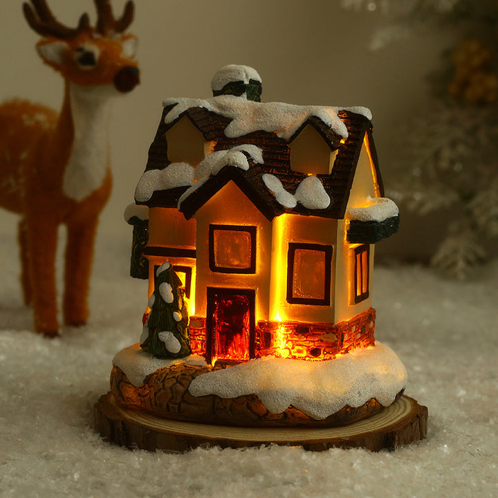 Illuminated Christmas village made of ceramic Kalsten