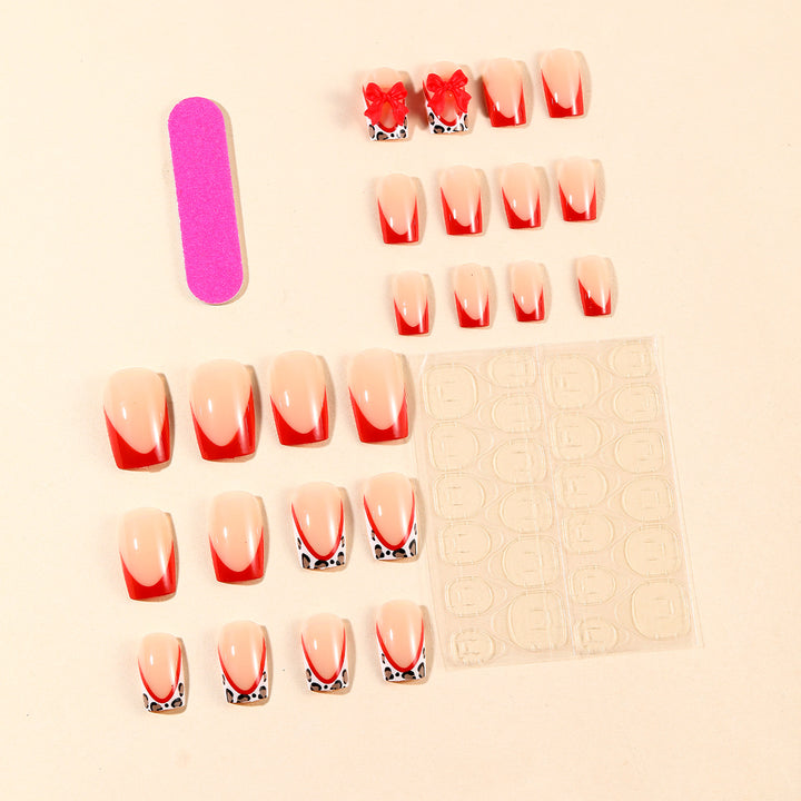 Decorative Acrylic Nail Art Extensions with Bow Accents Kalsten