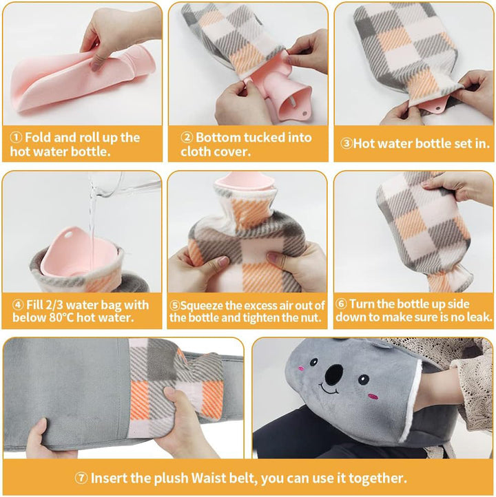 Cute Plush Hot Water Bottle Set Kalsten