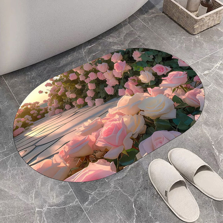 Floral Print Bath Mat Kalsten